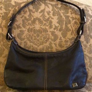 The Sak Small Vintage Brown Pebbled Leather Adjustable Shoulder Strap Bag/Purse